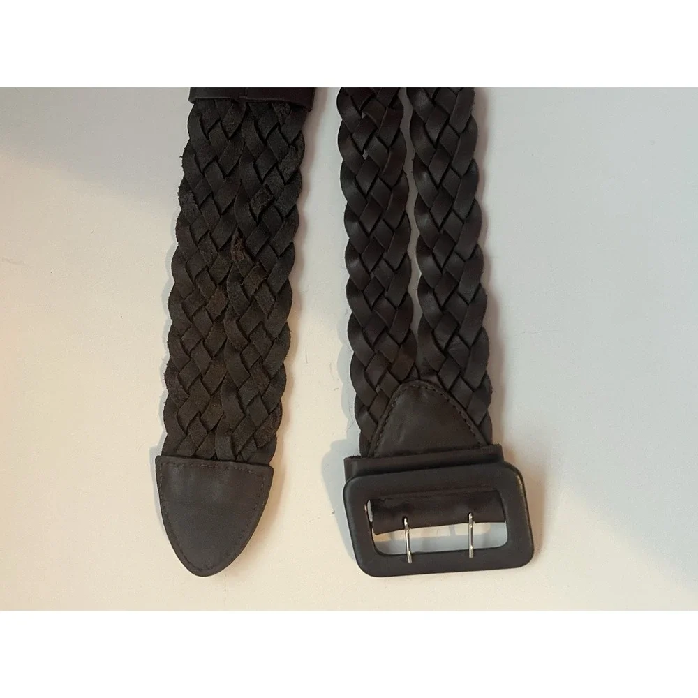 Vintage‎ Women's Brown Astor Double Braided Wide Leather Belt Germany XS Small